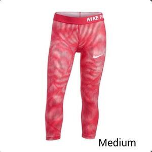Nike Girls Pro HyperCool Capris M Sunblush Light Fusion Workout Leggins M NWOT